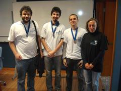 From left to right, Diogo Sousa, David Serrano, Daniel Parreira and Margarida Mamede, being the MIUP'12 bronze medalists